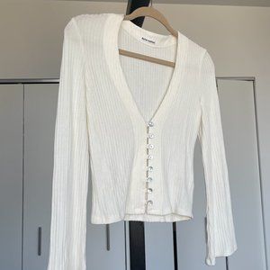 Reformation white knit top
